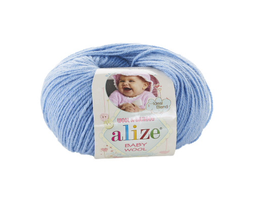 Пряжа ALIZE Baby wool- цвет 40 голубой