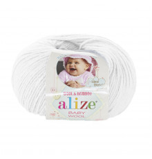 Пряжа ALIZE Baby wool- цвет 55 белый